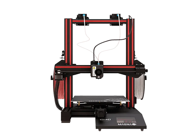 Una impresora 3D en color negro y rojo